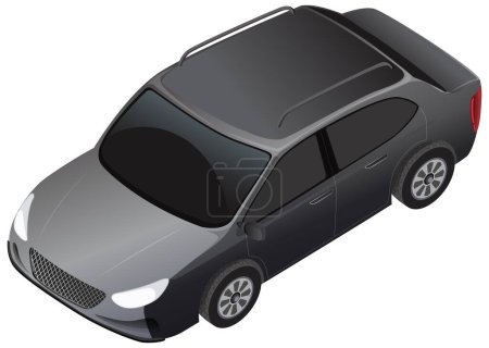 Illustration for Black sedan car isolated illustration - Royalty Free Image