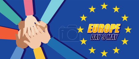 Illustration for Happy Europe Day Vector Design for Banner or Poster illustration - Royalty Free Image