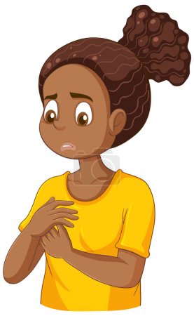 Illustration for Puberty Girl Wondering About Her Changing Body illustration - Royalty Free Image