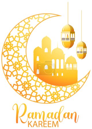 Téléchargez les illustrations : Affiche du Ramadan Kareem Illustration vectorielle - en licence libre de droit