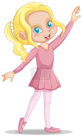 Illustration for Ballet girl cartoon character illustration - Royalty Free Image