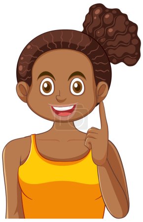 Téléchargez les illustrations : Illustration confiante afro-américaine Teen Girl - en licence libre de droit