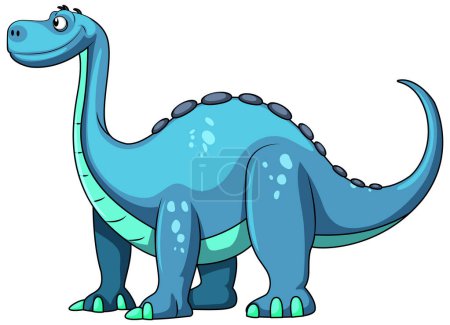 Téléchargez les illustrations : Illustration isolée du personnage de dessin animé Brachiosaurus - en licence libre de droit