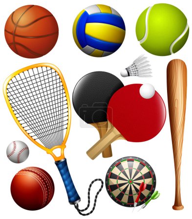Illustration for Sports Objects Collection in Vector illustration - Royalty Free Image