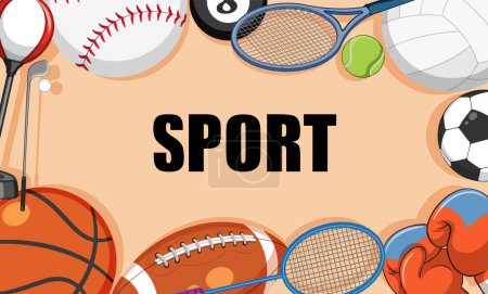 Illustration for Sport text for banner or poster design illustration - Royalty Free Image