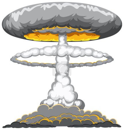 Téléchargez les illustrations : Illustration nuage de champignons bombe atomique - en licence libre de droit