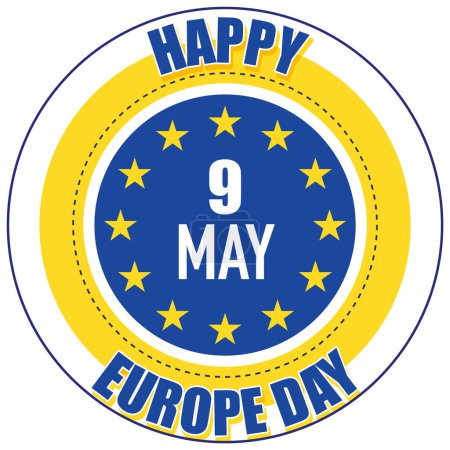 Ilustración de Diseño vectorial del Día de Europa feliz para la ilustración de pancartas o carteles - Imagen libre de derechos