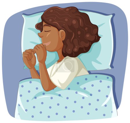 Illustration for African American Woman Sleeping illustration - Royalty Free Image