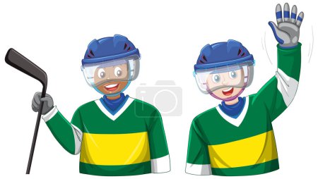 Illustration for Teenage Boys in Hockey Uniform illustration - Royalty Free Image