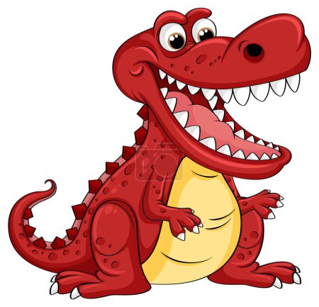 Ilustración de Divertida ilustración de personaje de cocodrilo de dibujos animados - Imagen libre de derechos