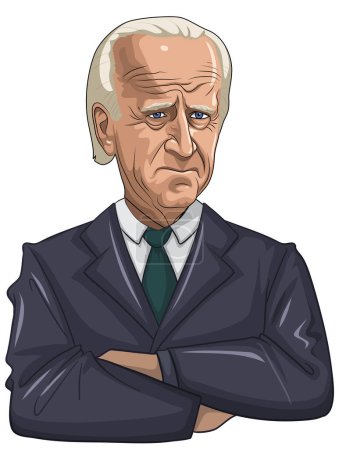 Téléchargez les illustrations : Joe Biden dans Formel Illustration des vêtements - en licence libre de droit