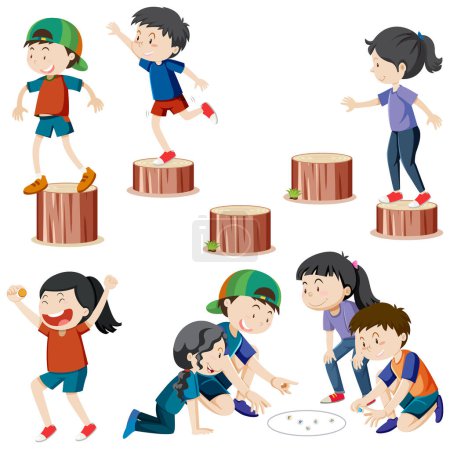 Illustration for Playground kids character set illustration - Royalty Free Image