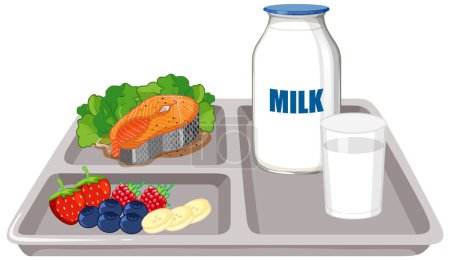 Lebendige Illustration der Vektor-Kollektion für gesunde Mahlzeiten