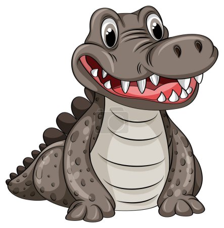 Illustration for Cute Cartoon Crocodile Character illustration - Royalty Free Image