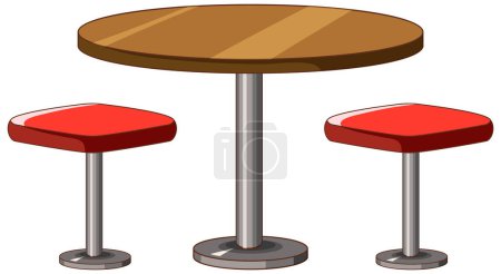 Illustration for A dining table set isolated illustration - Royalty Free Image