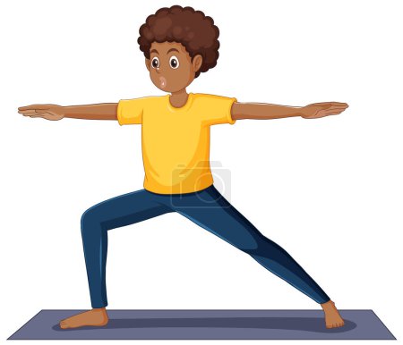 Ilustración de Muchacho adolescente haciendo yoga ilustración - Imagen libre de derechos