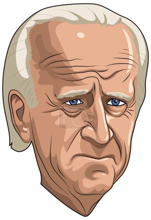 Detailed Vector of Joe Bidens Face illustration