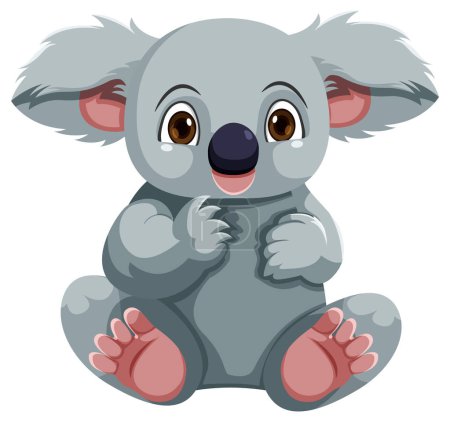 Téléchargez les illustrations : Mignon koala personnage de dessin animé illustration isolée - en licence libre de droit