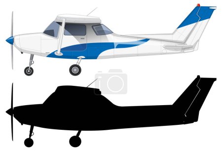 Ilustración de Aviones ligeros con silueta Vector Diseño ilustración - Imagen libre de derechos