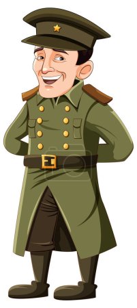 Ilustración de Feliz oficial del ejército ilustración de personajes de dibujos animados - Imagen libre de derechos
