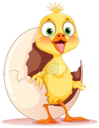 Téléchargez les illustrations : Illustration isolée d'éclosion de poulet bébé - en licence libre de droit