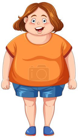 Illustration for Overweight girl cartoon character illustration - Royalty Free Image