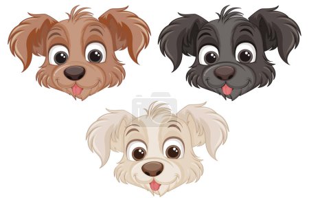 Illustration for Cute dog face cartoon isolated illustration - Royalty Free Image