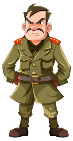 Illustration for Serious Military Officer with Grumpy Expression illustration - Royalty Free Image