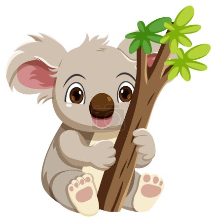 Téléchargez les illustrations : Mignon koala personnage de dessin animé illustration isolée - en licence libre de droit