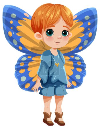 Téléchargez les illustrations : Petite Fée aux ailes de papillon illustration - en licence libre de droit