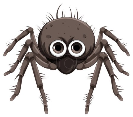 Téléchargez les illustrations : Illustration isolée de dessin animé d'araignée noire - en licence libre de droit