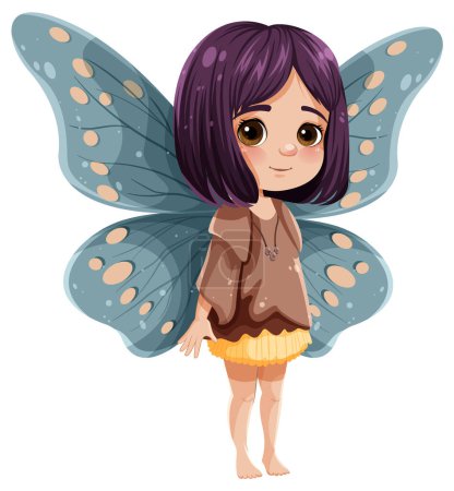 Illustration for Little Fairy with Butterfly Wings illustration - Royalty Free Image
