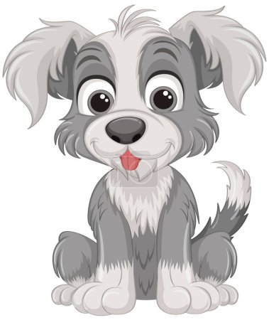 Ilustración de Lindo perro personaje de dibujos animados sentado ilustración - Imagen libre de derechos