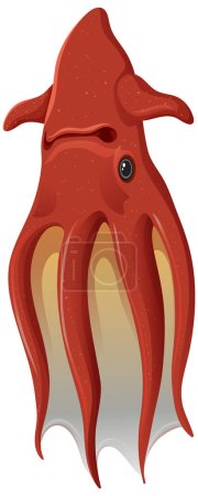 Illustration for Deep sea creatures vampire squid illustration - Royalty Free Image