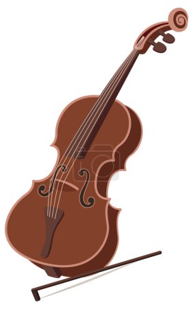Illustration for Violin in Cartoon Style illustration - Royalty Free Image