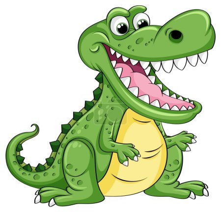 Illustration drôle de personnage de crocodile de bande dessinée