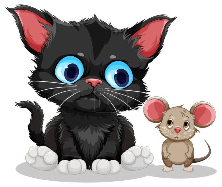 Téléchargez les illustrations : Illustration de personnage de dessin animé mignon chat - en licence libre de droit