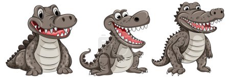 Illustration for Funny Cartoon Crocodile Character illustration - Royalty Free Image