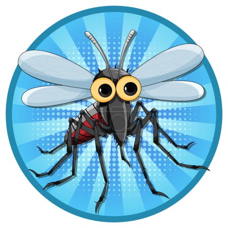 Téléchargez les illustrations : Mosquito dans l'illustration de style dessin animé - en licence libre de droit