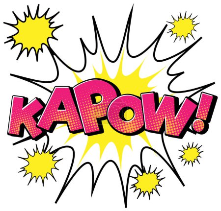 Ilustración de Burbuja de discurso retro Kapow y efecto en la ilustración de estilo de arte pop - Imagen libre de derechos