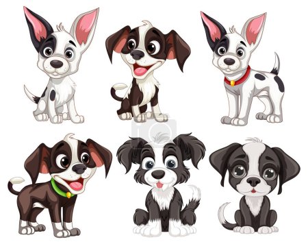 Illustration for Diverse Dogs Characters Collection illustration - Royalty Free Image