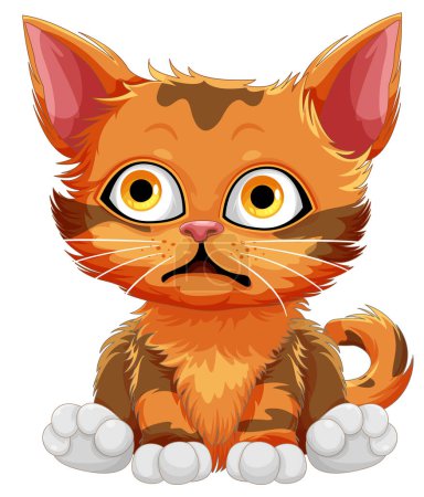 Ilustración de Lindo gato dibujo animado carácter ilustración - Imagen libre de derechos