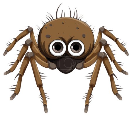Téléchargez les illustrations : Illustration isolée de dessin animé araignée marron - en licence libre de droit