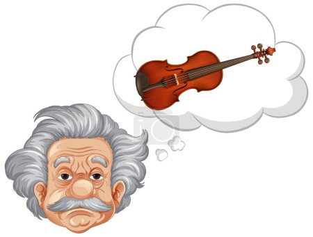 Téléchargez les illustrations : Bangkok, Thaïlande 25 mai 2023. Caricature d'Albert Einstein Illustration du visage - en licence libre de droit