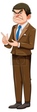 Illustration for Businessman with Grumpy Facial Expression illustration - Royalty Free Image