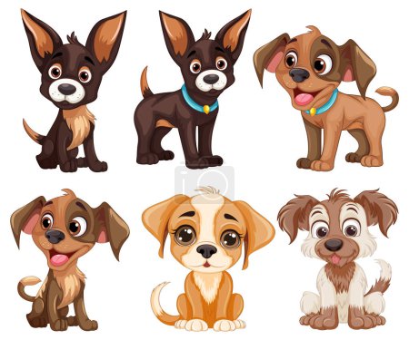 Illustration for Diverse Dogs Characters Collection illustration - Royalty Free Image