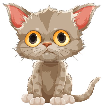 Illustration for Cute Brown Kitten in Sitting Pose illustration - Royalty Free Image