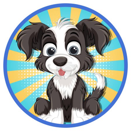 Ilustración de Lindo cachorro ilustración personaje de dibujos animados - Imagen libre de derechos