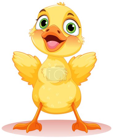 Téléchargez les illustrations : Adorable petite canard Illustration isolée - en licence libre de droit