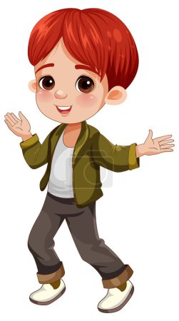 Illustration for Cheerful Boy Cartoon Character illustration - Royalty Free Image